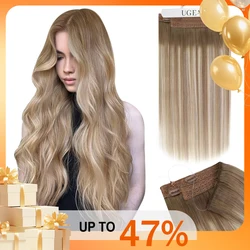 【NEW】Ugeat Wire Human Hair Extensions Natural Black Real Fish Line Hair OnePiece Invisible Wire Hair Weft With Clips 12-20inches