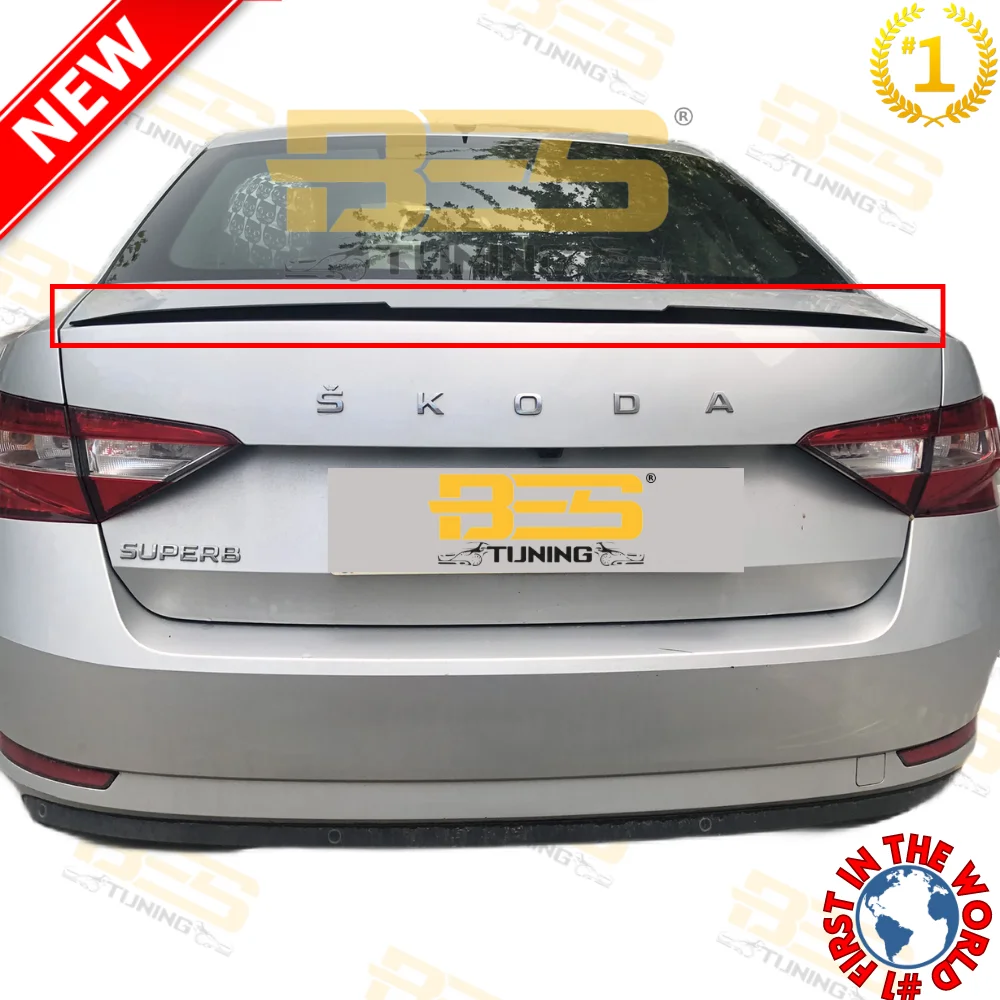 NEW Rear Trunk Bat Style Spoiler For Skoda Superb Car Accessories Lip Plastic Glossy Black Wing Sport Exterior Tuning