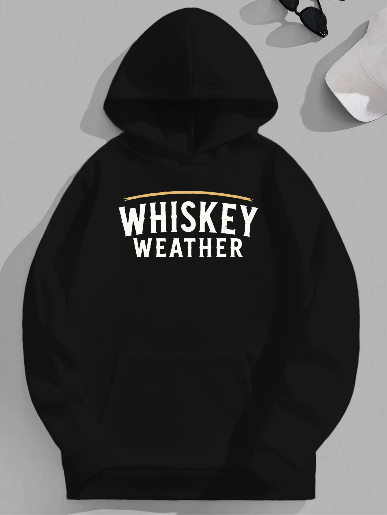 

Men's Hoodie Typography Geometric Print Relaxed Fit Hooded Sweatshirt Casual Pullover for Casual Attire Cozy Sweatshirt