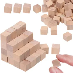 50/100 pcs Wooden Cubes Small Wooden Blocks DIY Craft Blocks Blank Cubes Solid Wood