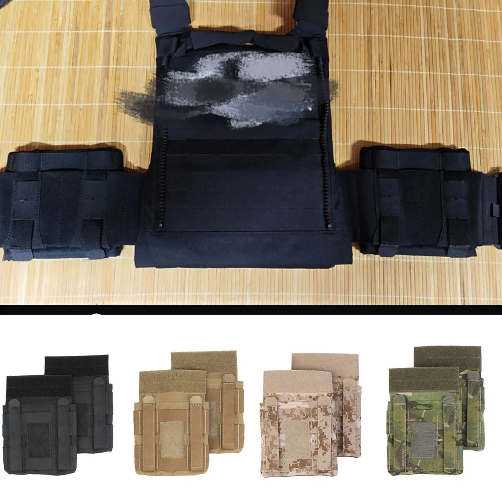 MOLLE Side Plate Pockets, Tactical Vest Waist Protective Inserts Carrier, Adjustable Side Cummerbund Pouch for Outdoor Gear