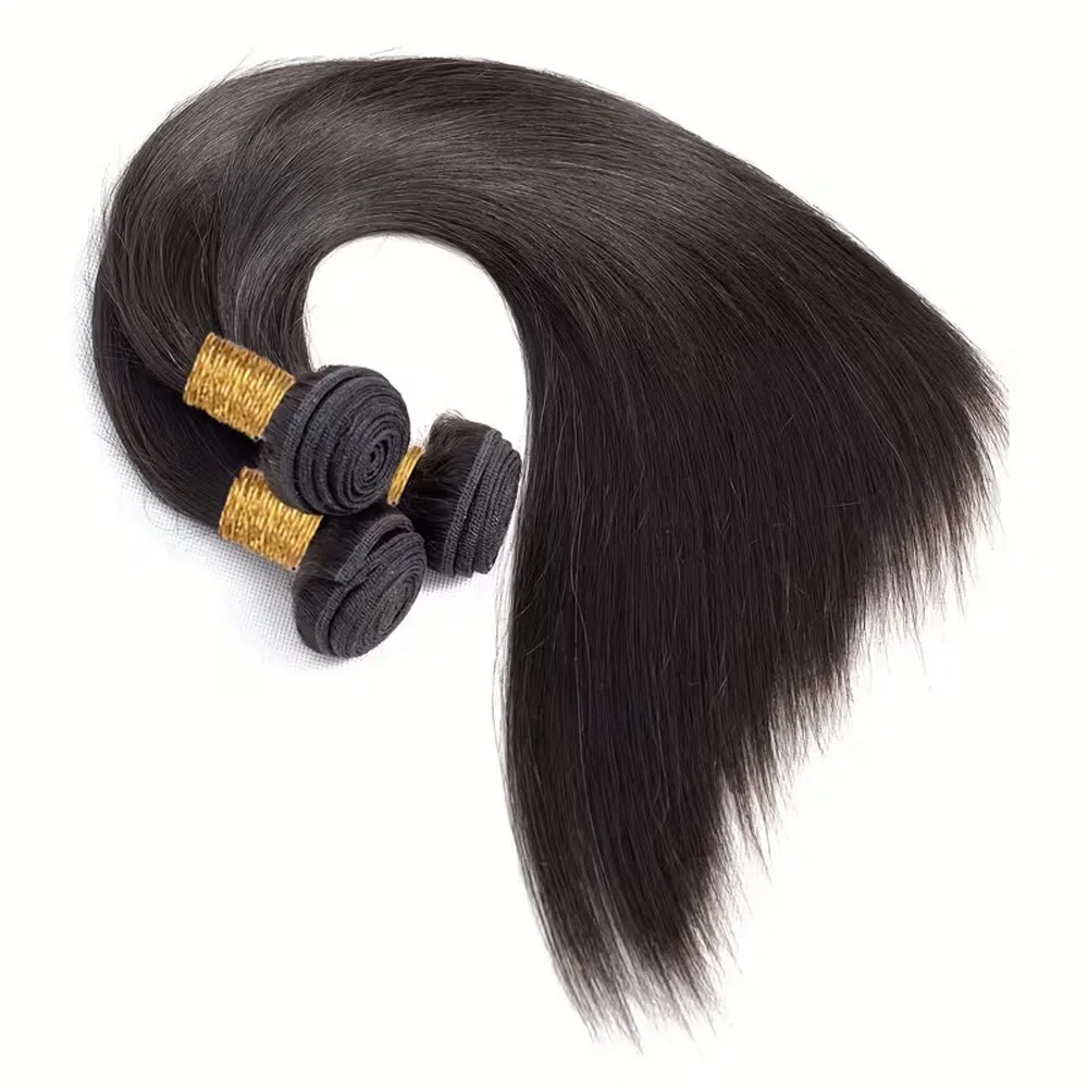 12-42 Polegada feixes de cabelo humano em linha reta 12a 100% extensões de cabelo humano natural preto tecer cabelo brasileiro pacotes 1/3/4 pçs pacotes