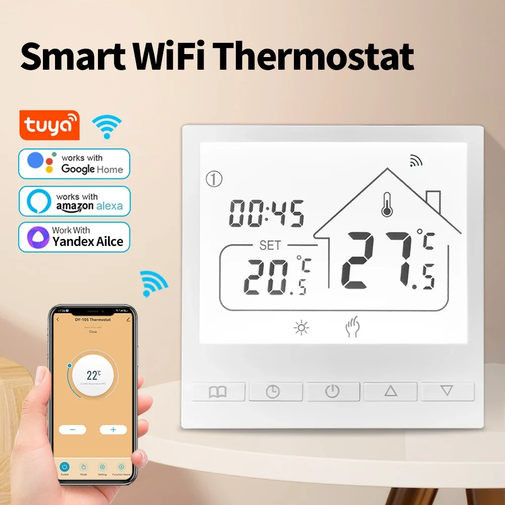 Tuya WiFi Smart Thermostat Temperature Controller for Electric air heat Water/Gas drink Temperature Google Home Alexa