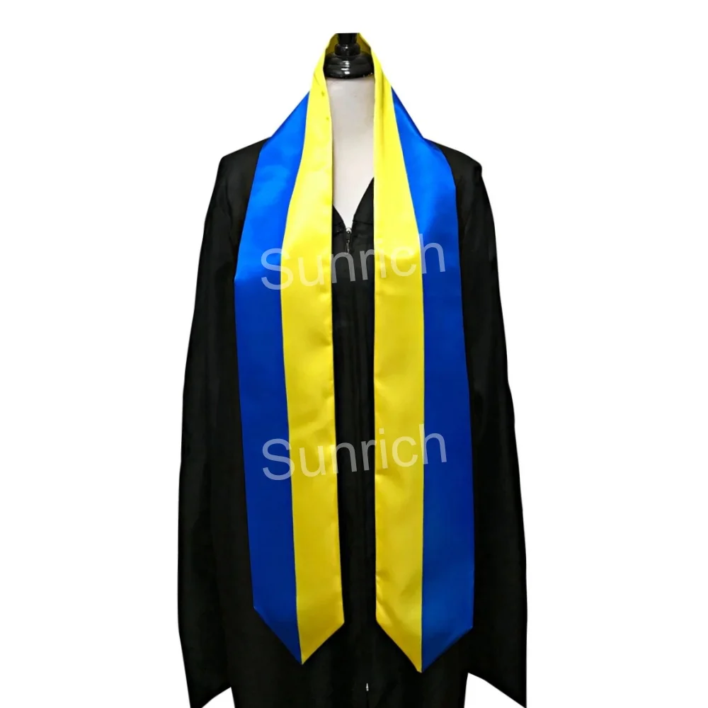 

Ukraine Flag Graduation Stole Bachelor Gown Accessory Study Abroad Ukrainians Graduation Sash
