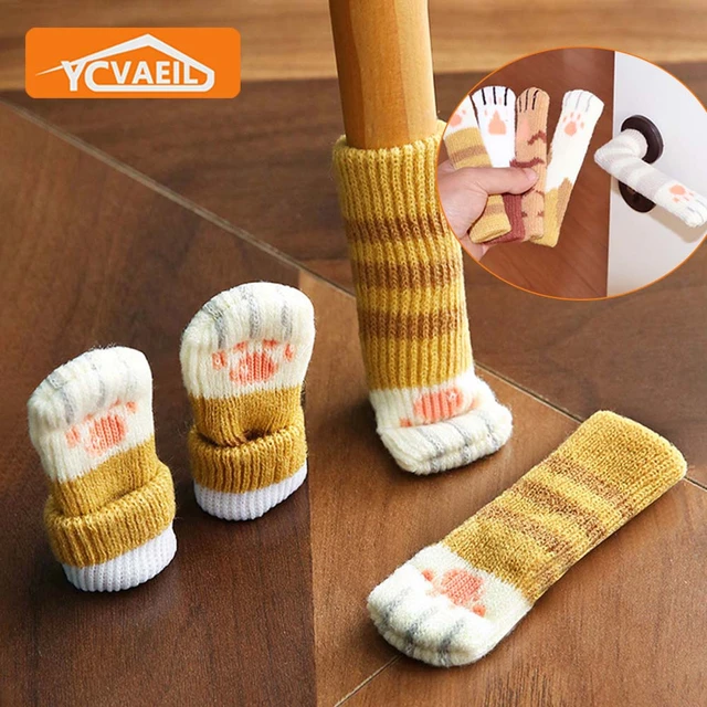 4PCS lot Chair Foot Cover Protective Cat Claw Knitted Socks Mute Wear resistant Non slip Table Leg Floor Protection Mat 6 17cm AliExpress