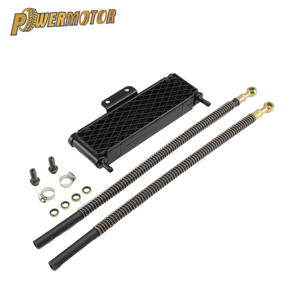 Motorcycle Oil Radiator M8 M10 Universal Pocketbike Oil Cooler for KTM 50cc to 125cc Honda Kawasaki 4 Row Enduro Motocross Parts