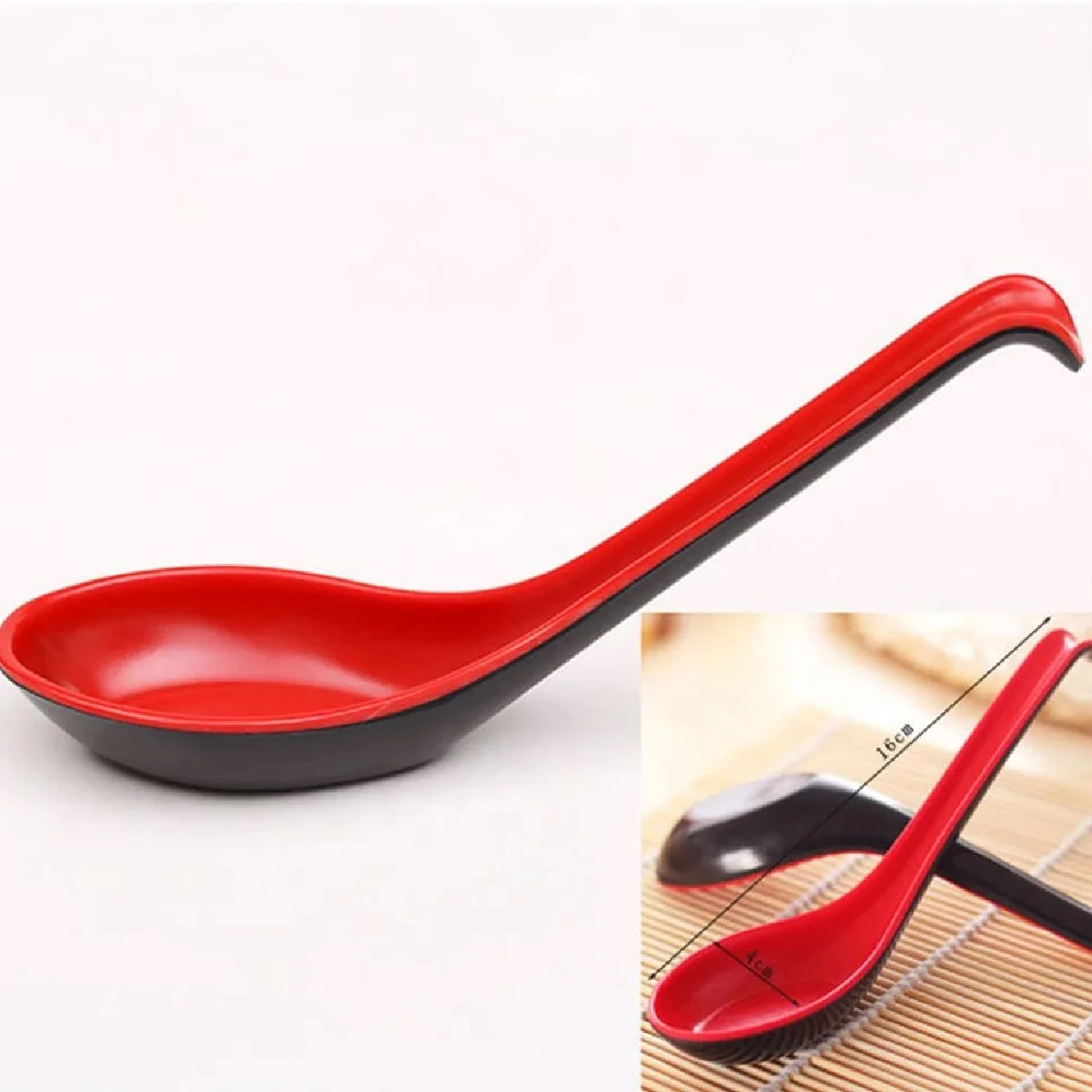 Black and Red Japanese Melanin Oriental Spoon