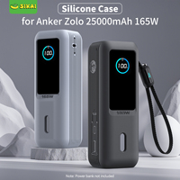 Silicone Case for Anker Zolo 25000mAh 165W Power Bank Portable Charger Protective Case Travel Carrying Case TF/SIM storage Bag