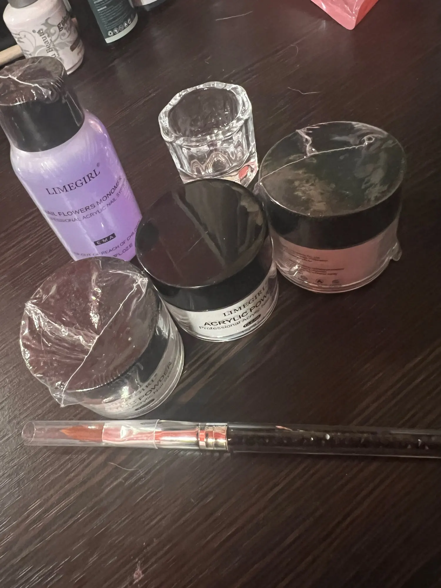 40ml Crystal Liquid With 45ml Acrylic Powder Set Lnclude Pink White Transparent Acrylic Powder Kit Suitable Beginner Nail Kit photo review