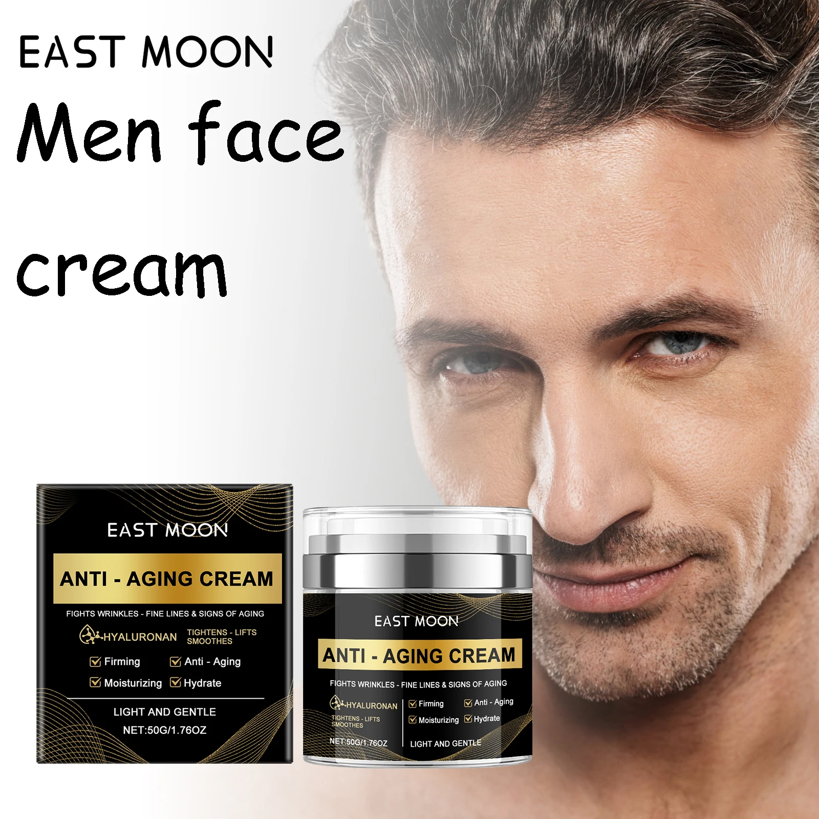 

50 мл мужской антивозрастной увлажняющий крем East Moon, глубоко питательный, укрепляющий, удаляет морщины, разглаживающий, нежирный, ежедневный уход за кожей