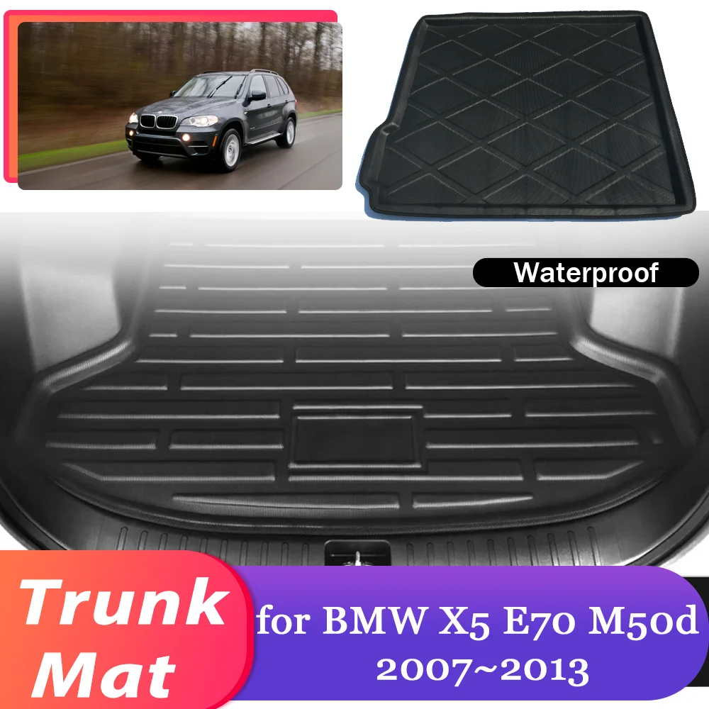 

Коврик в багажник автомобиля для BMW X5 E70 M50d 2007 ~ 2013 2008 2009 2010 Водонепроницаемый коврик для багажника, коврик для багажника, аксессуары для ковров