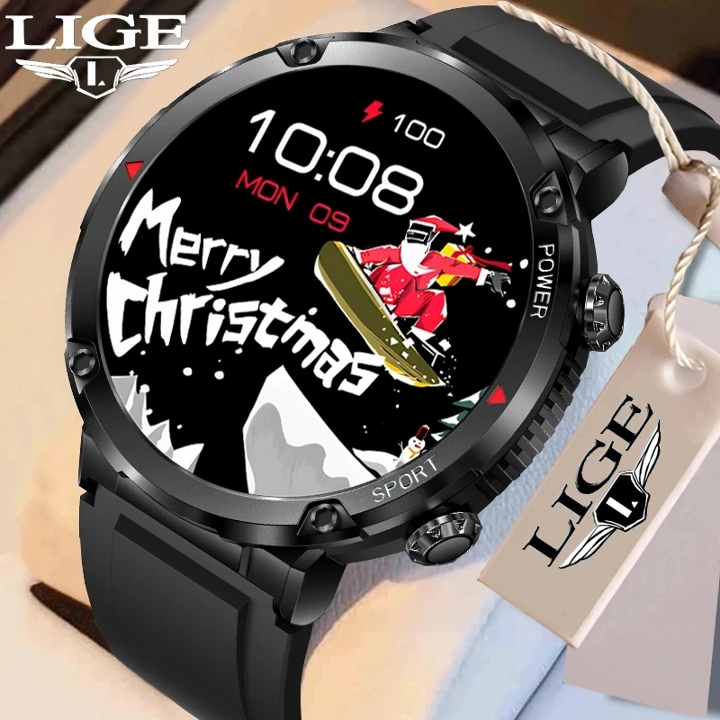 

LIGE Smart Watch Men Full Touch Bracelet Fitness Tracker Sports Watches Bluetooth Call Clock Smartwatch for Christmas Present