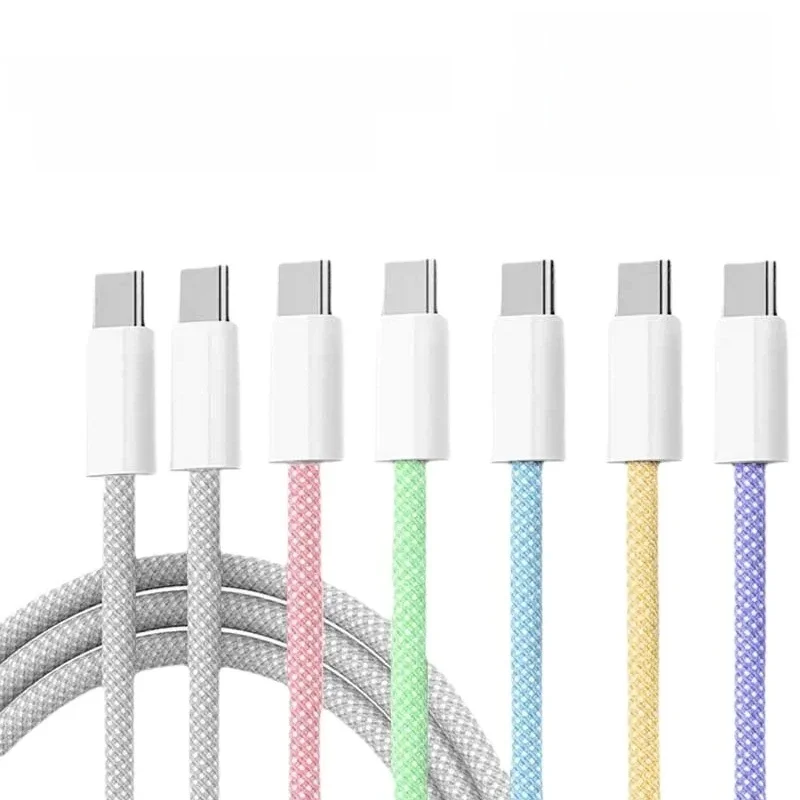 USB-C auf Typ C Farbkabel für PD 60 W Apple iPhone 15 Schnellladung für Samsung Huawei Xiaomi Typ C Webkabelzubehör
