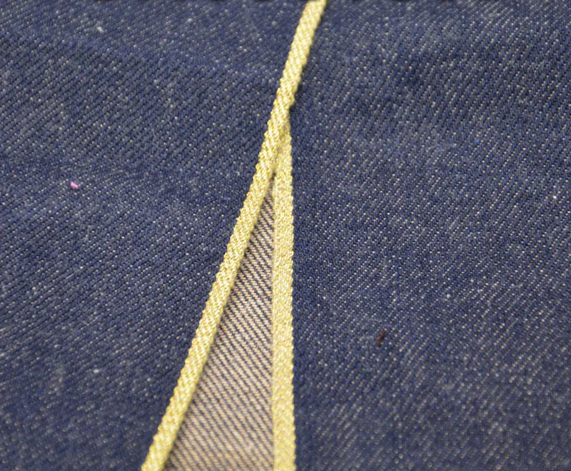 13.4 oz Unsanforized Selvage Raw Denim Hairy Texture Gold Selvedge Denim Material W281820D