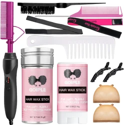 GOIPLE Hot Comb Hair Straightener Electric Heating Comb Fast Heating Slick Women Broken Flyaway Hair Wax Stick for Hair Styling