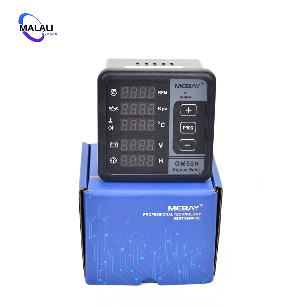 Mebay GM50H MK3 Engine Multi Function Digital Meter Diesel Generator Monitor with water temperature sensor oil pressure sensor