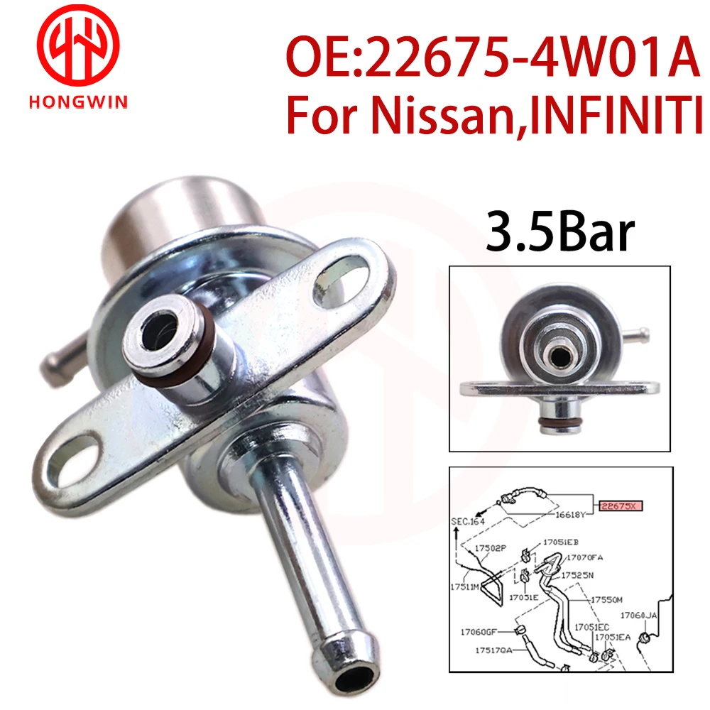 3.5BAR 22675-4W01A Fuel Pressure Regulator For Nissan Pathfinder 2001-2004 Infiniti Qx4 2001-2003 1591055  FPD43 3G1030