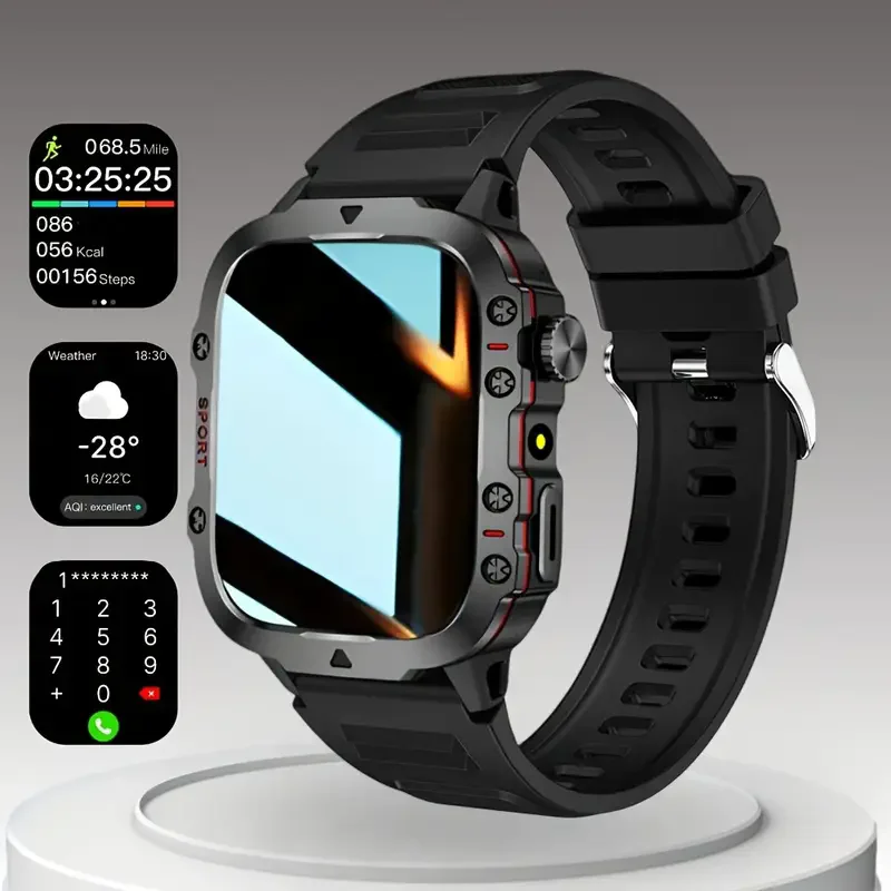 

Новые оригинальные прочные военные мужские умные часы с Bluetooth-звонком, фитнес-часы, светодиодный фонарик, водонепроницаемые спортивные умные часы для Xiaomi