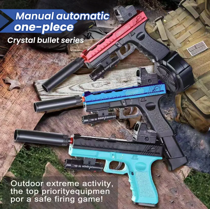 Glock Electric Gel Bal Gun Toys Water Gel Ball Beads Pistol Shooter Rifle CS Fighting Airsoft Outdoor Game for Children Adult