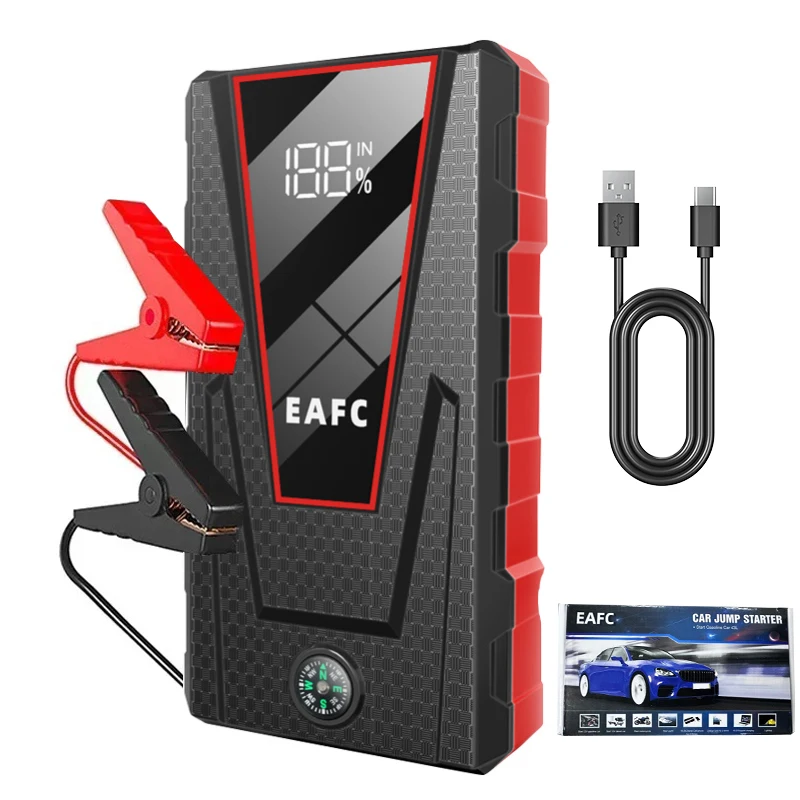 EAFC Auto-Starthilfe 600A / 1200A / 2000A Tragbare Powerbank Auto-Batterie-Booster 12V Auto-Startgerät für Benzin- und Dieselautos