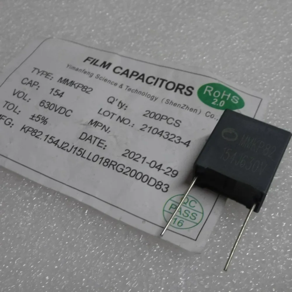 10pcs/lot MMKP82 0.15uf 630V 150nF u15 154 J Brand New 15mm Film Capacitor