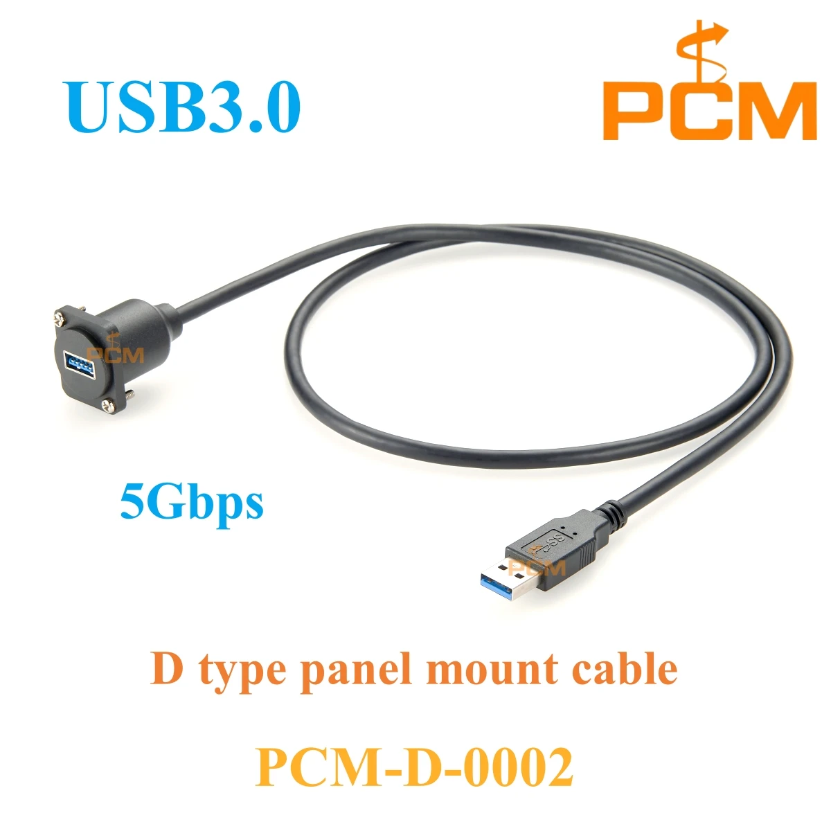 USB3.0 female to male D series Panel mounting extension cable compatible with Cliff,0.6M,0.9M