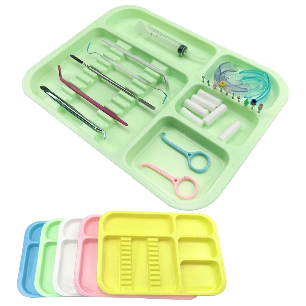 

Dental Instruments Tray Autoclaveble Plastic Divided Tray Dentist Tools Split Management Organizer Disinfection Holder