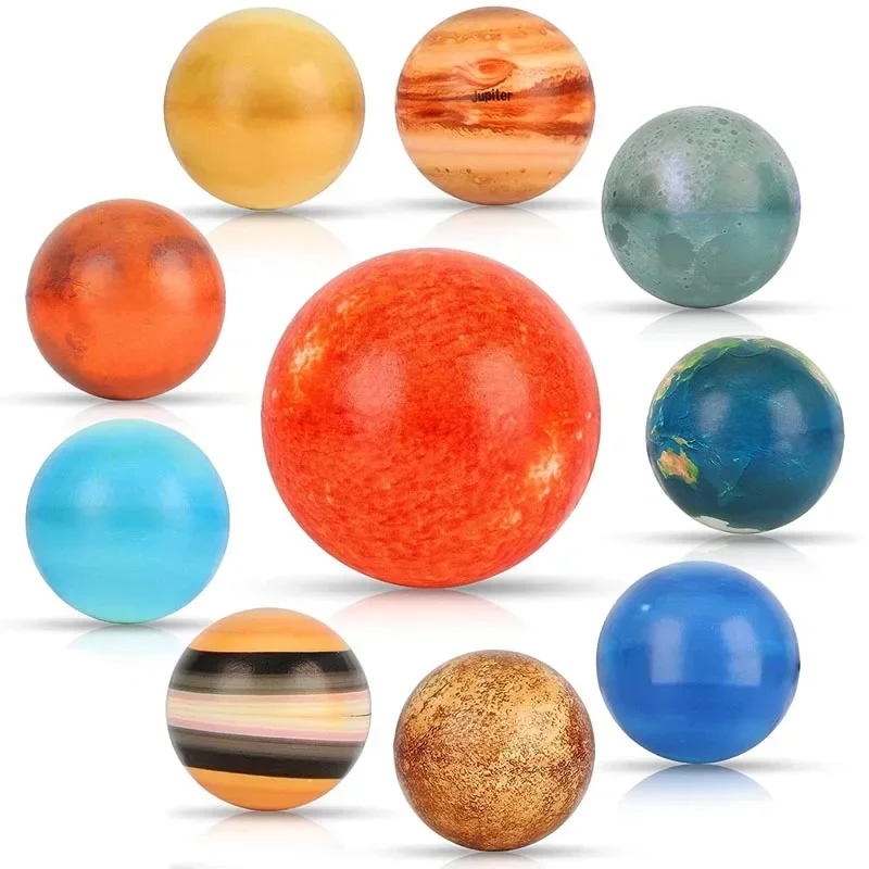 Boule anti-Stress planètes du système solaire pour enfants, jouets éducatifs de décompression spatiale, univers, jouets d'éducation précoce pour enfants, cadeaux