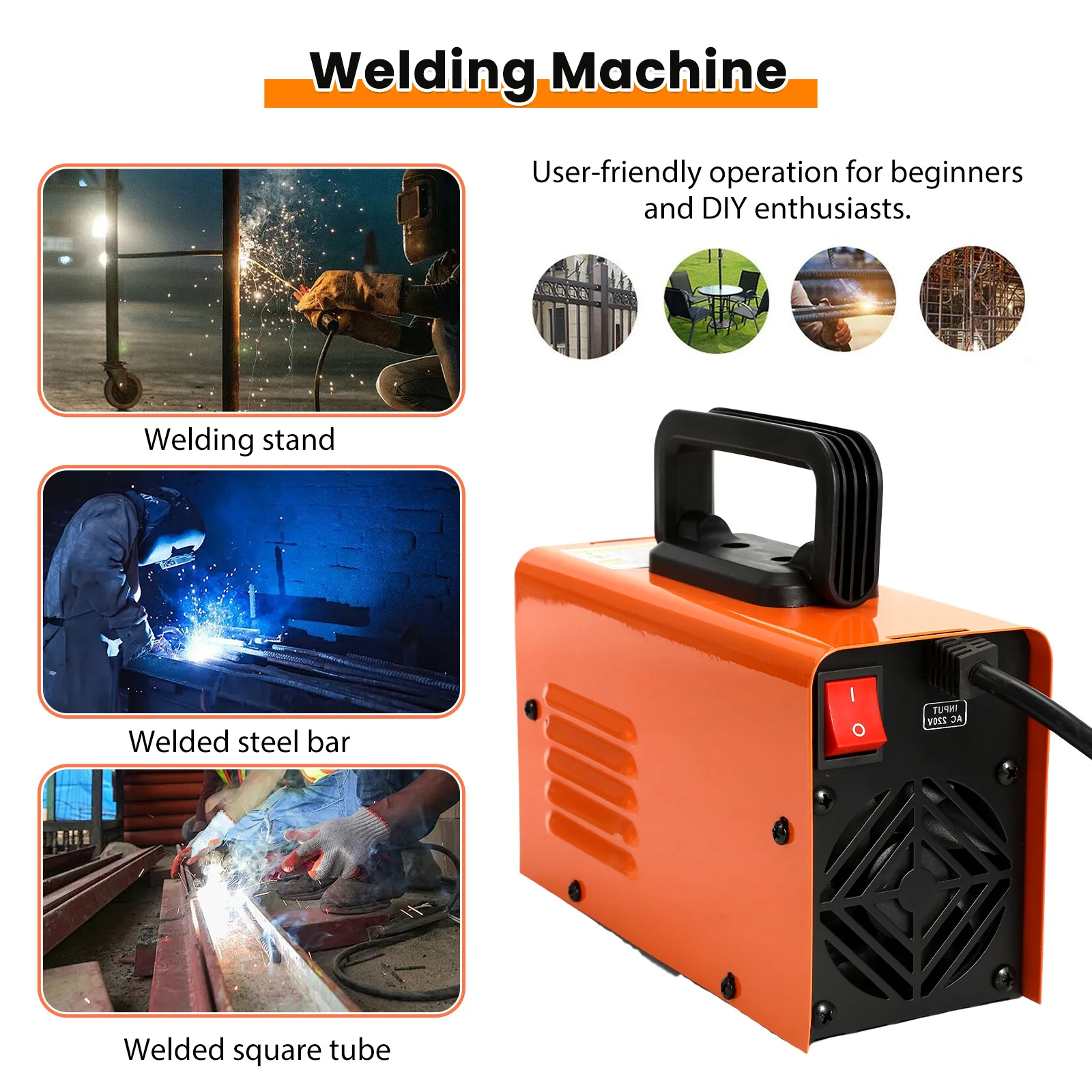 MMA-250 Portable Welding Machine Inverter Arc Electric Welder present Adjustable Compact Welding Machine With tackle Storage Box