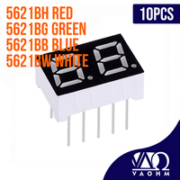 10PCS 5621BH 5612BB 5621BG 5621BW 0.56 Inch Common Anode Two Digit Seven Segment Led Display Tube  Red Blue Green White