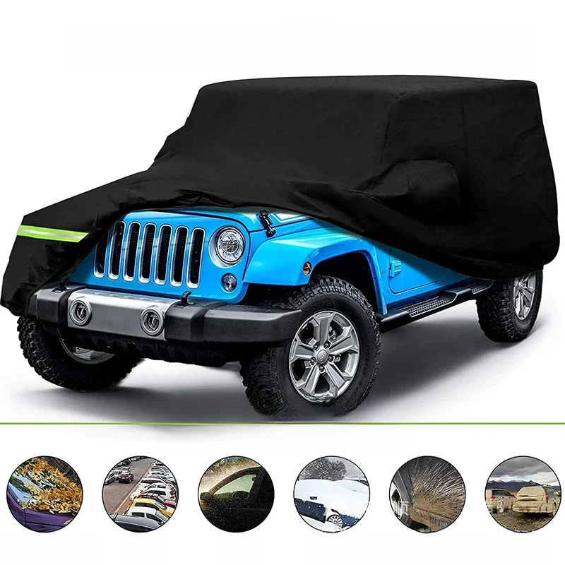 2 kolory 2-drzwiowy 4-drzwiowy pokrowiec samochodowy Wodoodporny, pyłoszczelny pokrowiec ochronny do Jeep Wrangler JK JL YJ 1987-2019 — 2