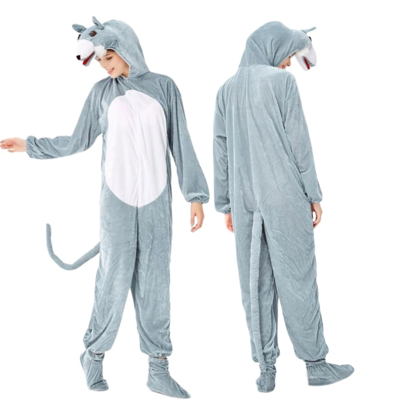 Animal Onesies Cosplay Women Pajamas Jumpsuit Men Adults Performance Costume Roleplay Flannel Cartoon Sleepwear Pyjamas Homewear