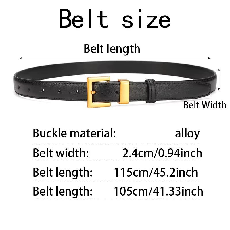 Mode Damen Hohe Qualität Goldene Schnalle PU Leder Casual Gürtel Beste Passende Kleid Jeans Gürtel Frauen Zubehör Designer Gürtel – Detail 1