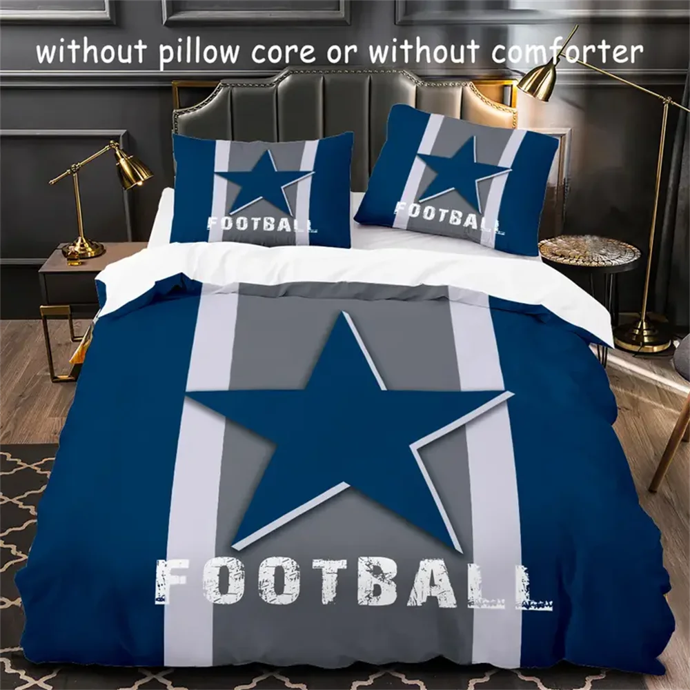 Football Stripe 3D Printing, Comfortable Soft Duvet Cover Set Breathable For Bedroom Men Teens Couple Room Bedroom, Room Decor