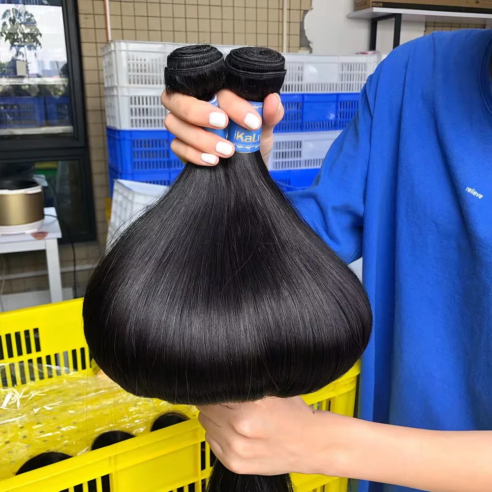 حزم مستقيمة نسج على شكل شعر إنسان حزمة مزدوجة تعادل البرازيلي تمديدات شعر ريمي 30 32 بوصة حزم الشعر الخام 100% الشعر البشري