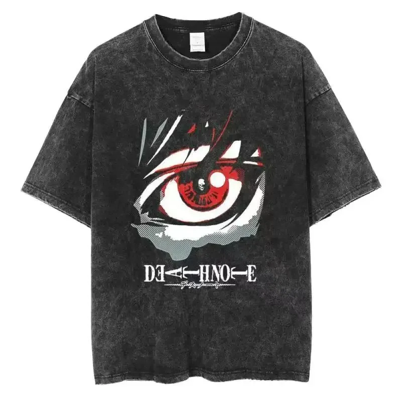 Women Man T-shirt Japanese Anime Death Note Print Punk Gothic T-Shirt 2024 Harajuku Style Cotton Loose Short Sleeve Tee Shirts