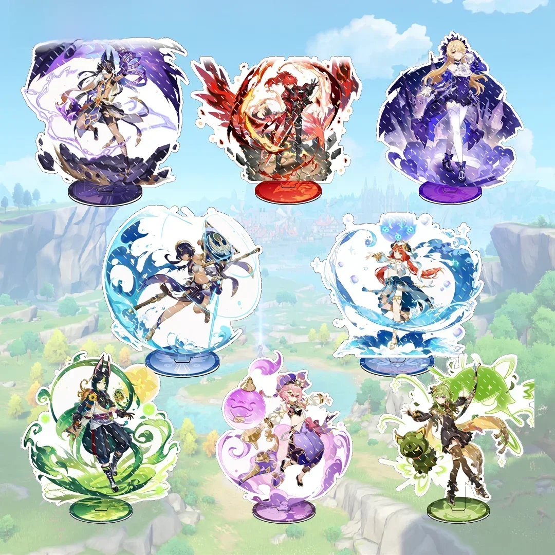 Figurines de l'anime Genshin Impact Raiden Shogun Ye Lan Kamisato Ayato, support en acrylique, modèle d'assiette, décor de bureau, signe debout, Fans65(1-32)