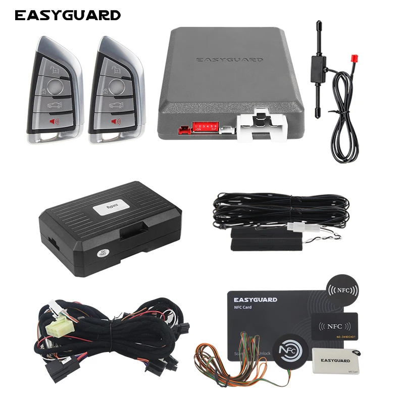 EASYGUARD Semi Plug Play Car Alarm System Fit for BMW X6 E71,E72 2008-2015 Passive Keyless Entry & Remote Starter