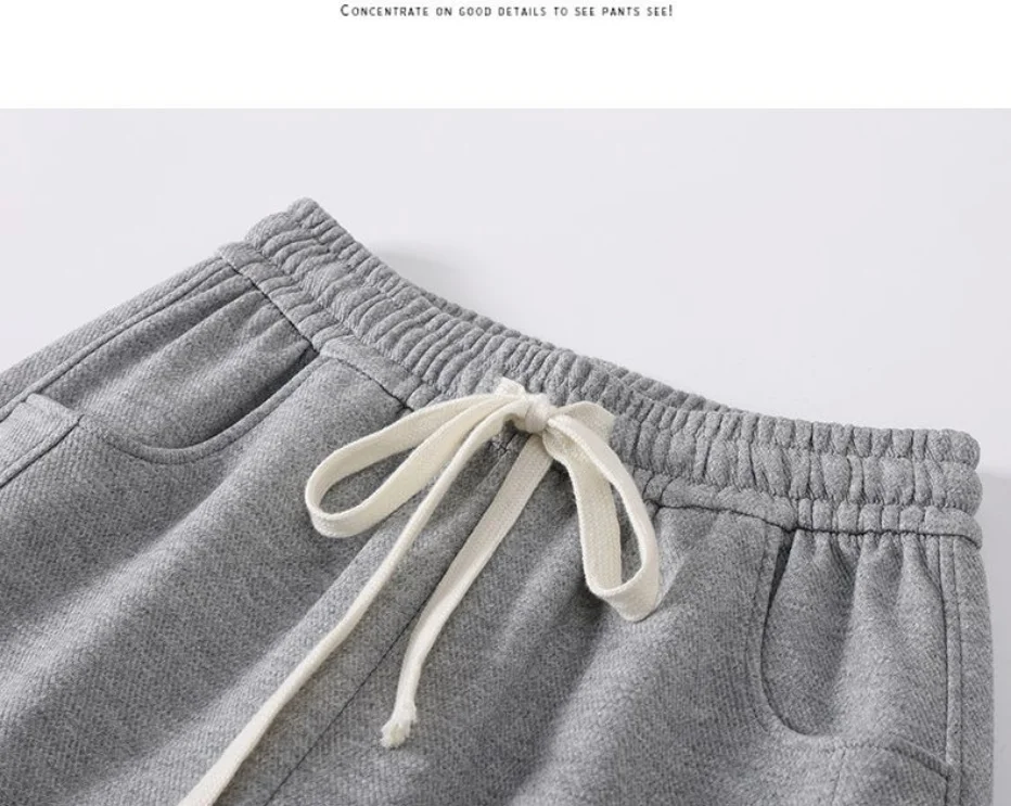 Damen High-Waist Loose Sweatpants mit Kordelzug, Harem-Stil, lässige gerade Hose, weite Baggy-Hose in Grau und Schwarz, Bodenlange Hose – Detail 12