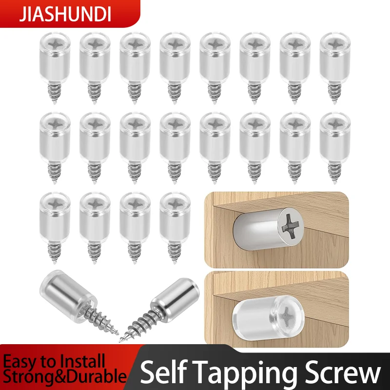 100/10PCS Self Tapping Screw Layer Plate Holder Wardrobe Septum Brackets Fixed Screw Shelf Support Pegs with Non-Slip Sleeve