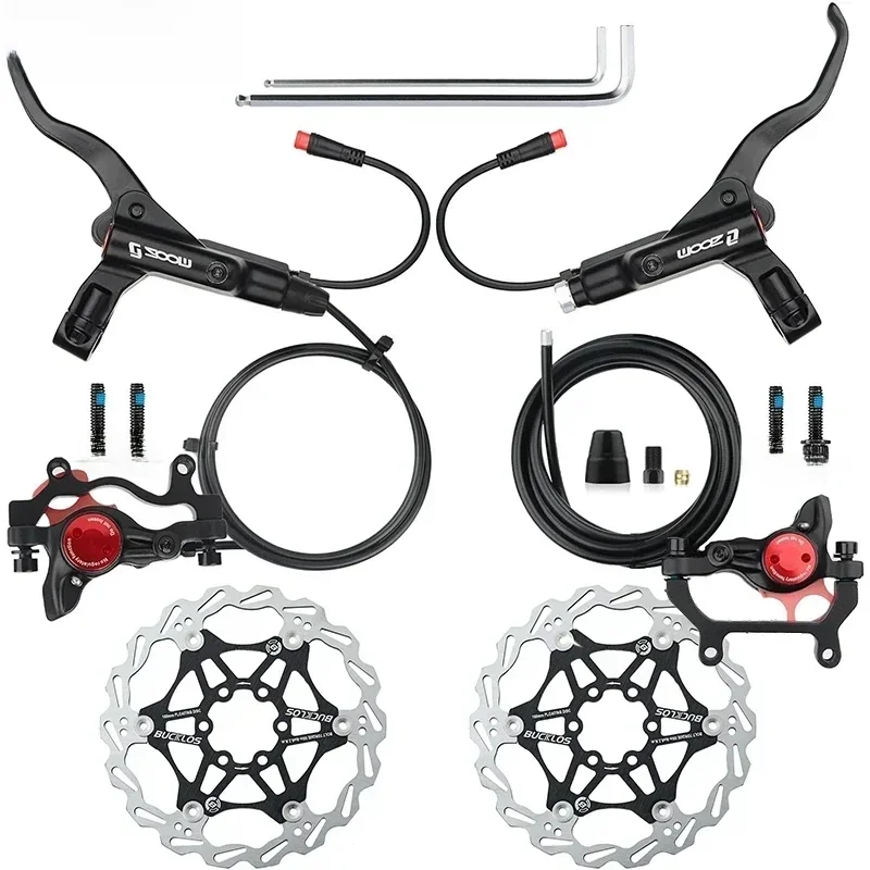AliExpress NONE ZOOM E-BIKE Hydraulic Disc Brake Set 2 Pistons Electric Bike Scooter Power Control Shifter Cut Power Off Bicycle Brakes