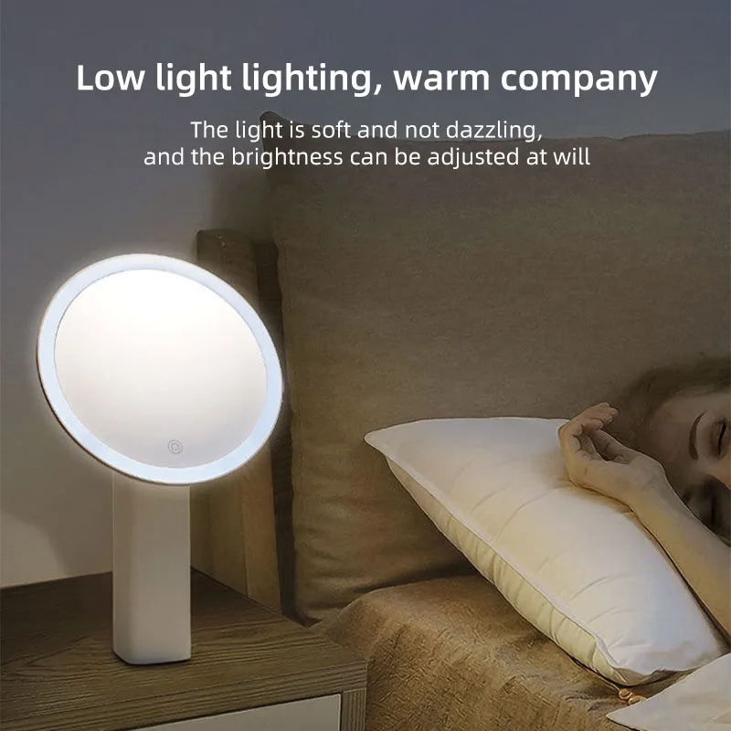LED-Desktop-Kosmetikspiegel, verstellbarer Schminkspiegel, intelligentes Fülllicht.