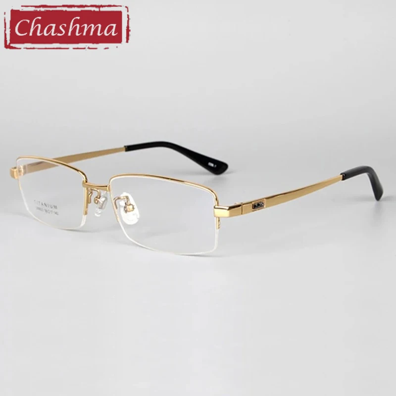 

Chashma Brand Pure Titanium Eye Glasses Men Super Quality Ultra Light Half Frame Eyewear oculos de grau Business Eyeglasses Male