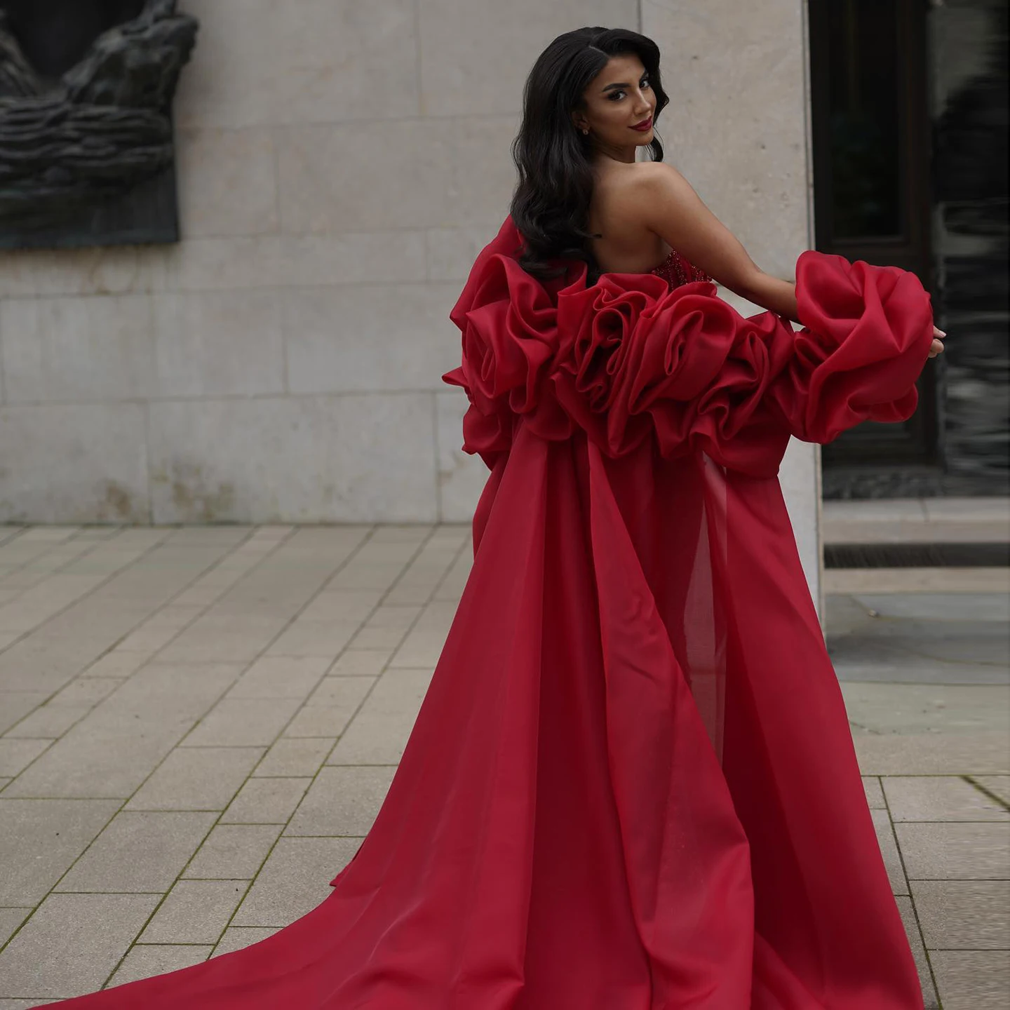 red engagement party dress Toast Evening dress the bride red contracted temperamen engagement evening cocktail banquet party dress for Women