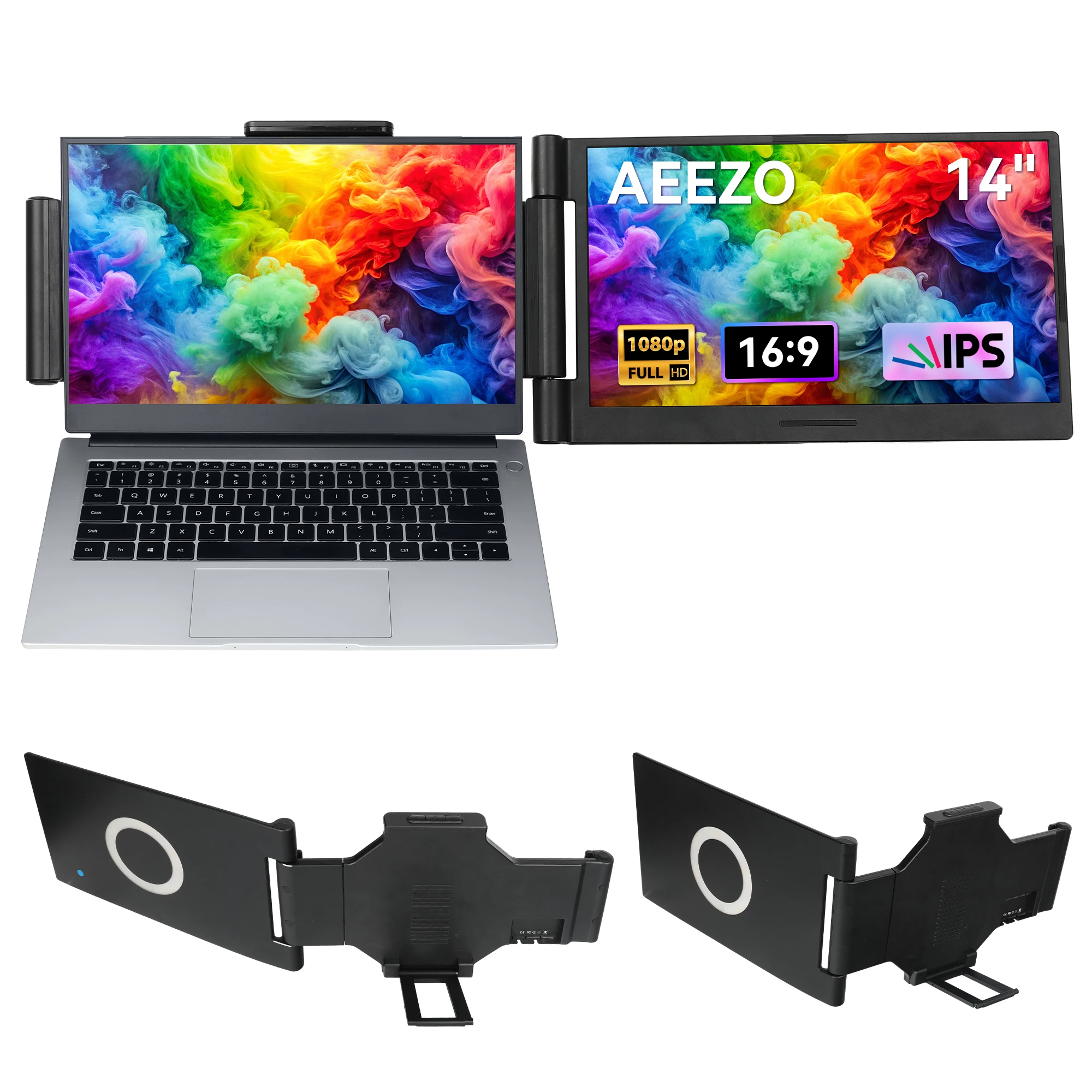 

Bestski 14.1Inch Laptop Screen Extender 280° Rotatable FHD 1080P IPS Portable Monitor Compatible with Windows Mac Android Chrome