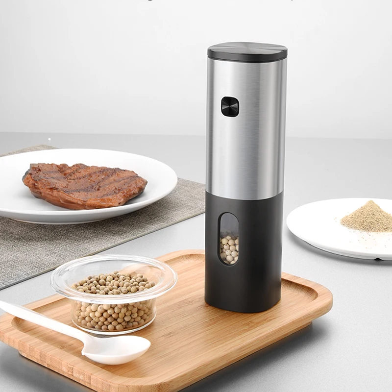 電気ソルト & ペッパーグラインダー調節可能な厚さセラミック研削コアキッチン大容量調味料LEDライト付き