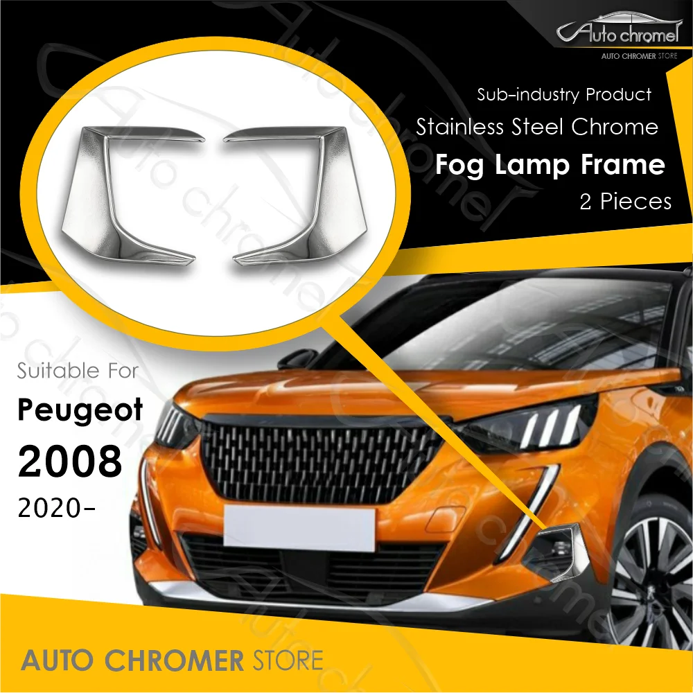 

For Peugeot 2008 Fog Lamp Frame 2 Pieces Car Accessories Puretech BlueHDI 1.6 VTi Crossover Automotive External Parts