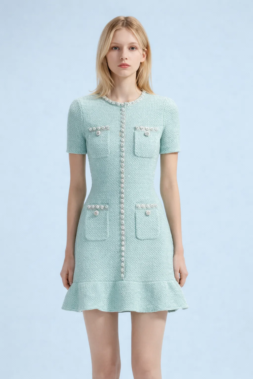 

Осеннее трикотажное платье с пайетками для женщин, роскошное дизайнерское летнее платье с оборками и бисером, короткое, зеленое, для вечеринок