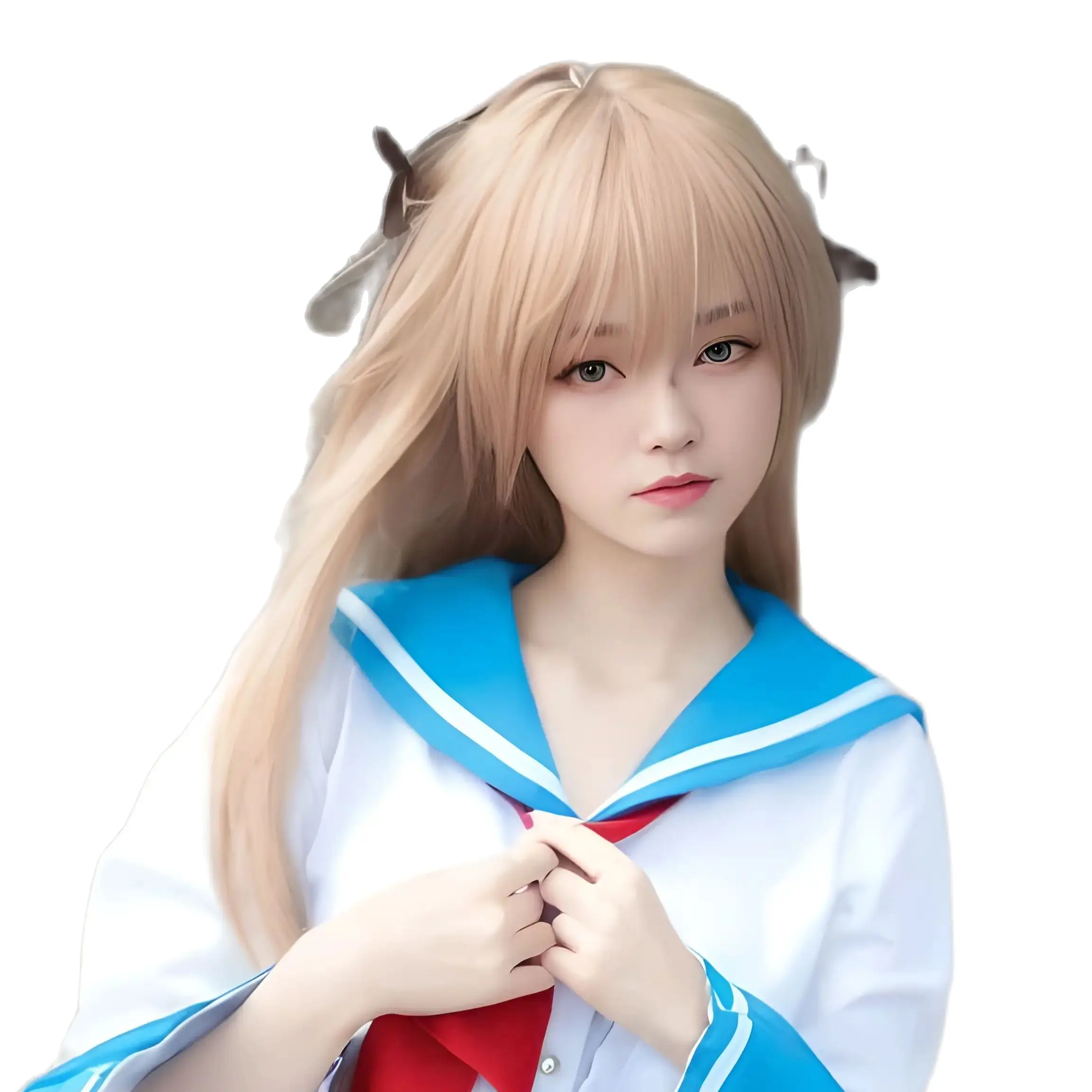 Anime ATRI My Dear Moments White Atri Cosplay Wig Mixed Linen Long Hair Game cosplay Wig anime cosplay Wig