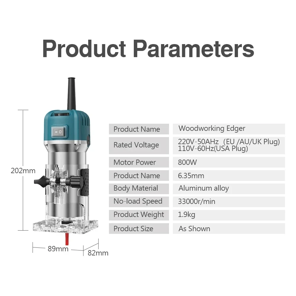 جهاز توجيه الخشب الكهربائي بقدرة 800 وات، ماكينة منشار ونحت بـ 6 سرعات، أداة ربط ونقش حافة النجارة، ماكينة تشذيب النقش #3